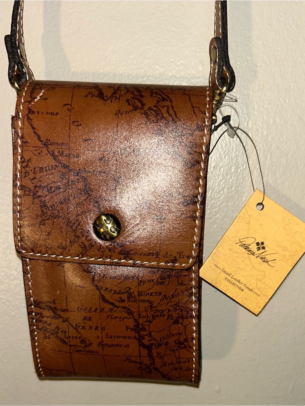 Patricia Nash Signature Map Rivalta Riot Rust Small Crossbody - Picture 3 of 12